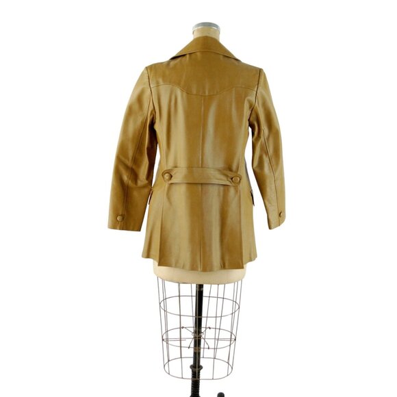 1970s leather jacket blazer tan camel color Size S by Mont - Picture 4 of 7